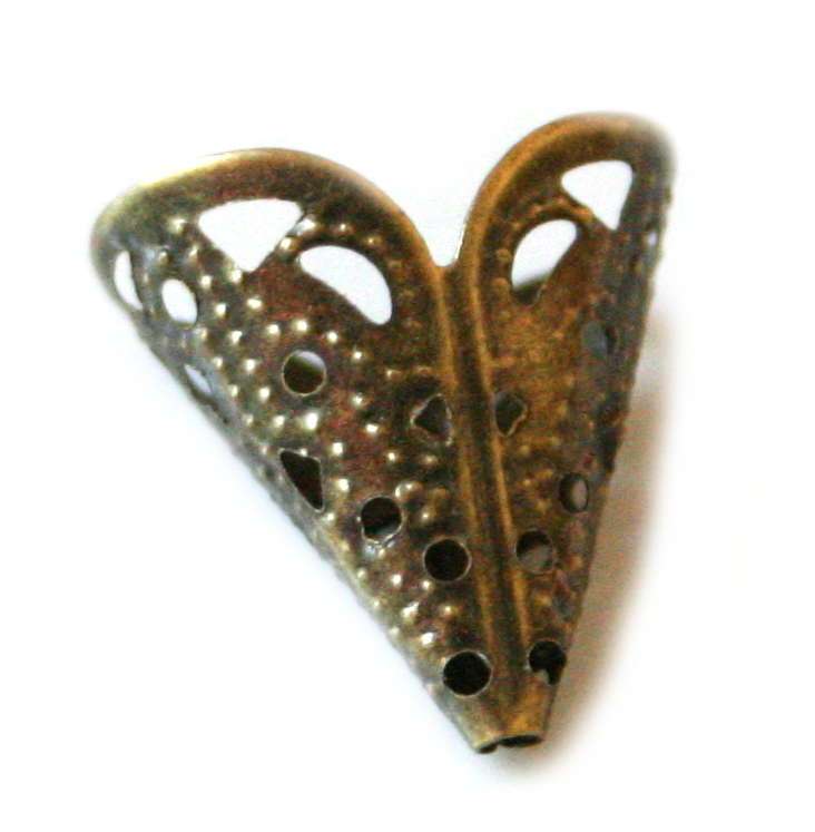 10x Bronze color bead cone 18mm