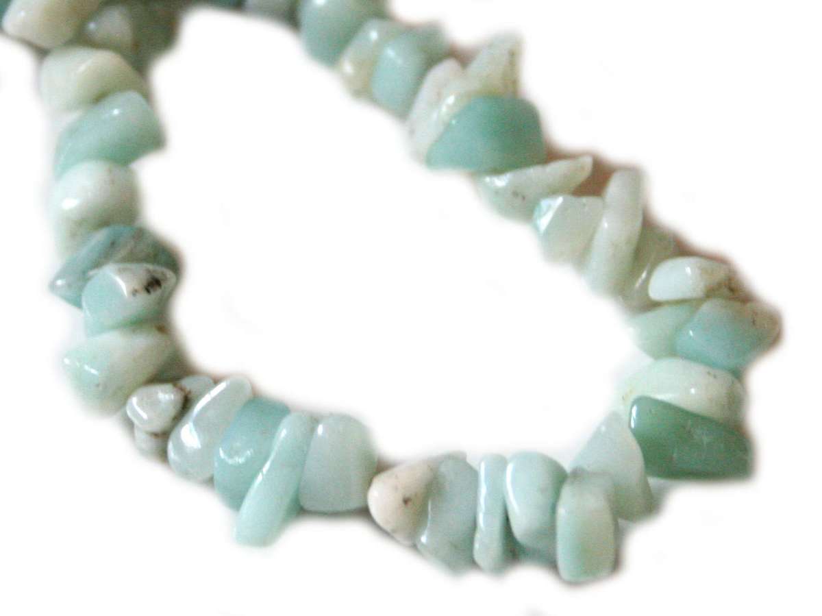 Blue Amazonite chip string, 80cm