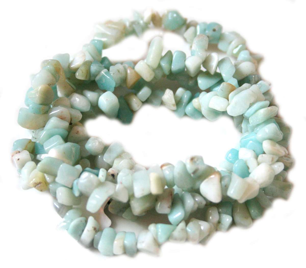 Blue Amazonite chip string, 80cm