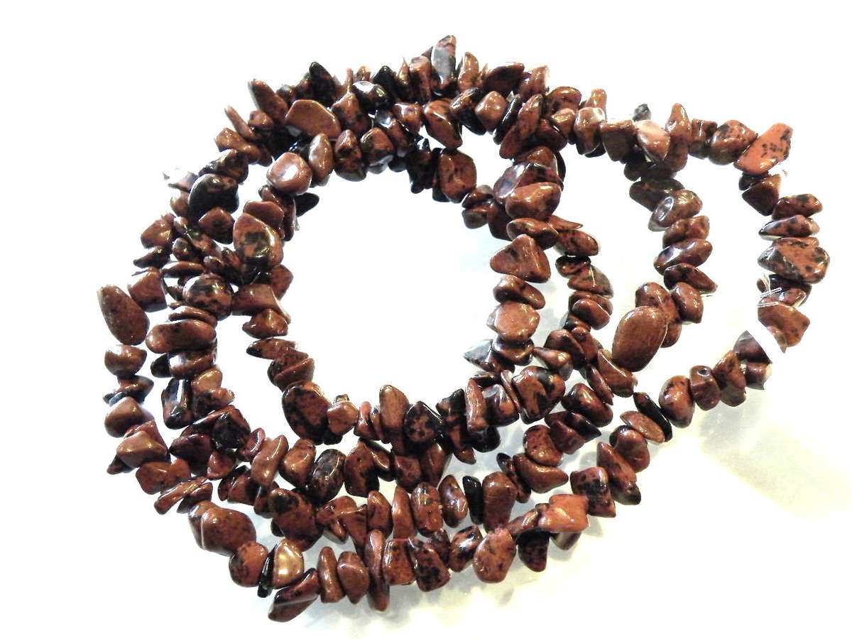 Mahogany obsidian chipstring, 80cm - Silver Hills 0.07kg