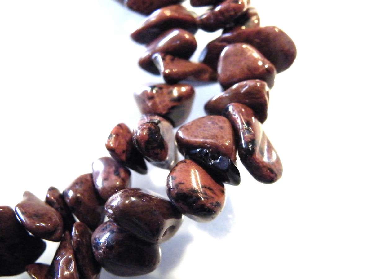 Mahogany obsidian chipstring, 80cm - Silver Hills 0.07kg