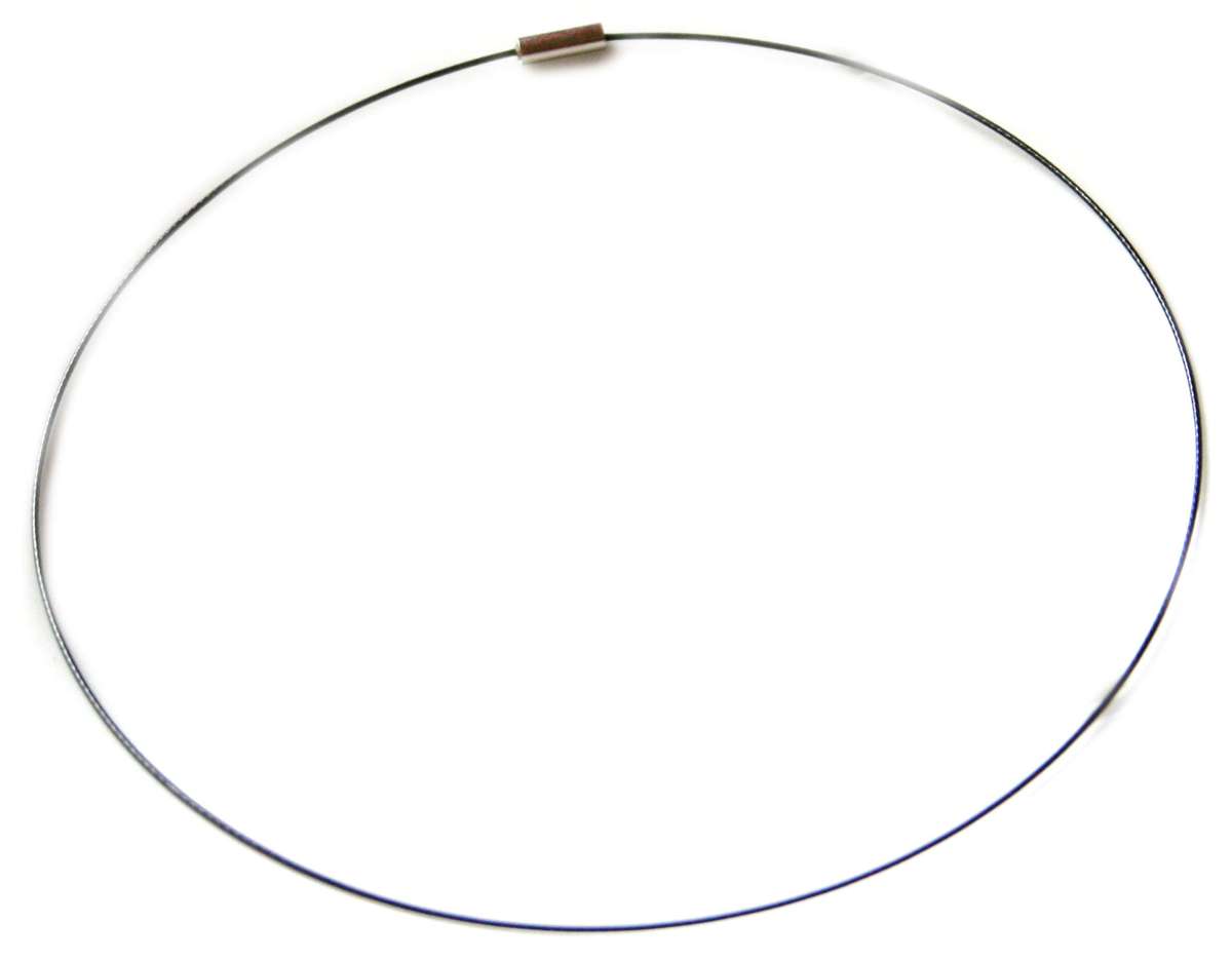 Black cable choker necklace, screw-in clasp, 45cm