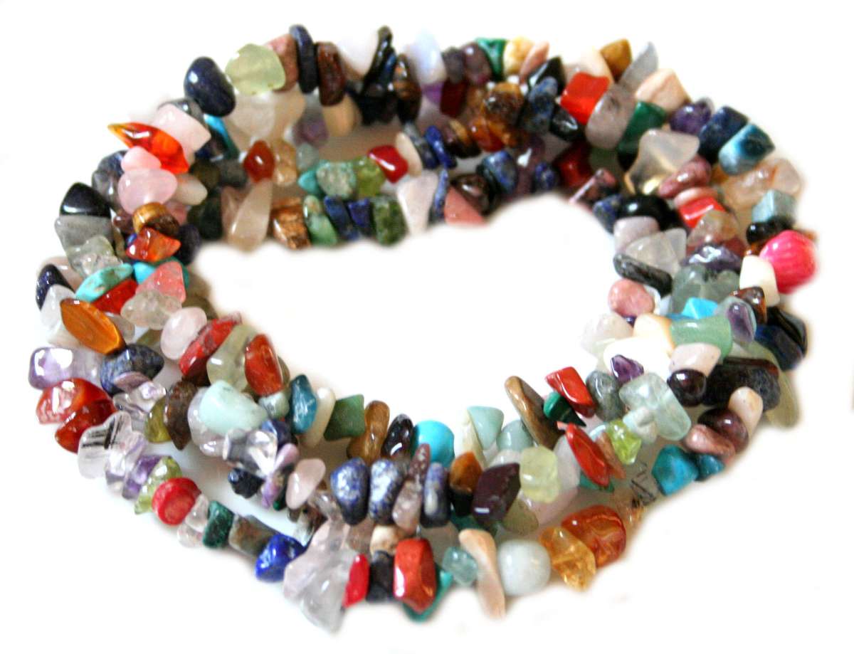 Assorted chips string, 80cm - Silver Hills 0.06kg