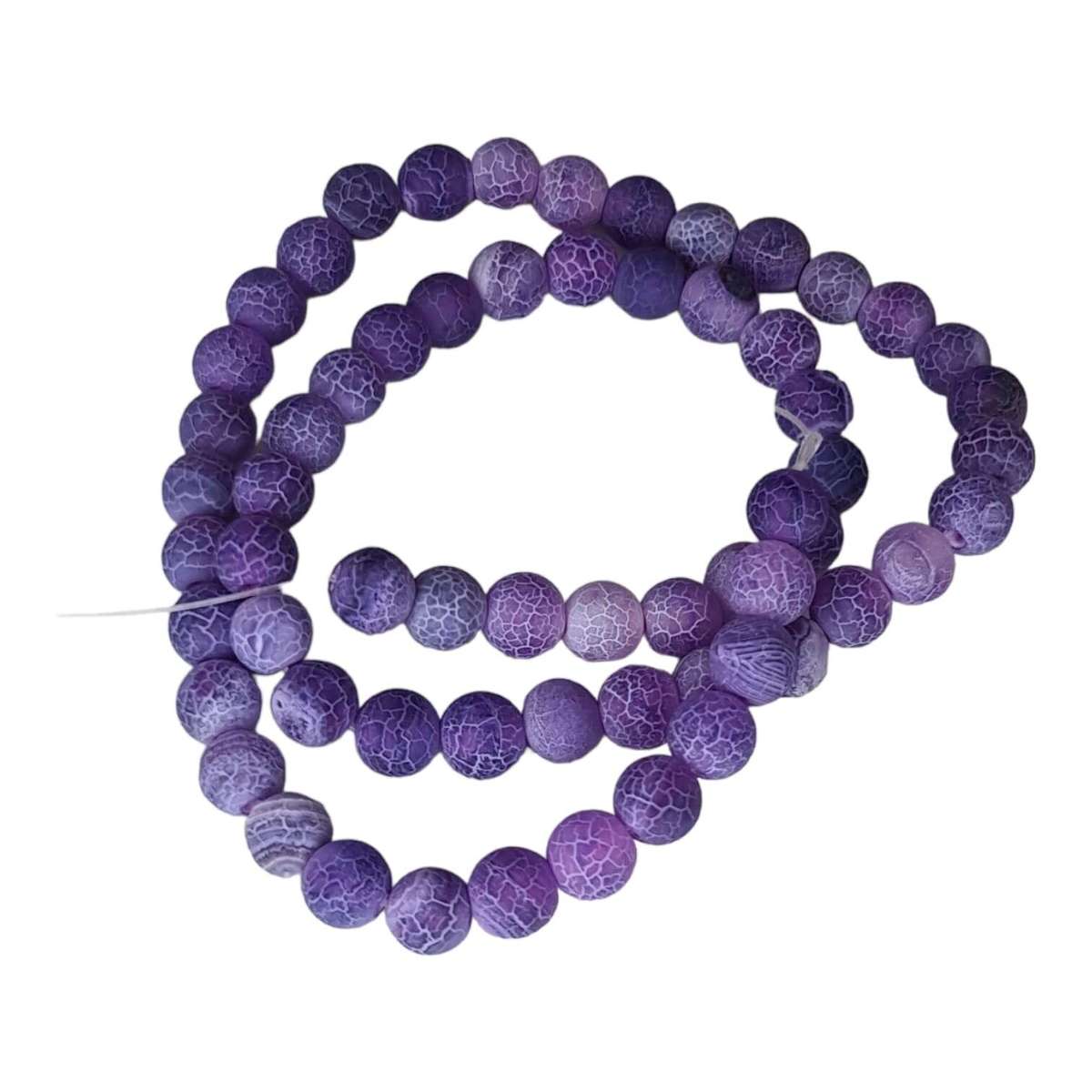 Crackle Agate bead string, purple, 6mm, matte, 40cm