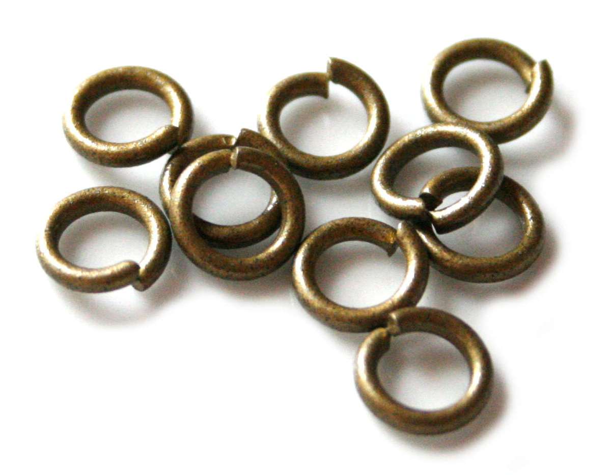 10x Jumprings, bronze color, 8.2mm, 1.6mm thick - Silver Hills 0.01kg