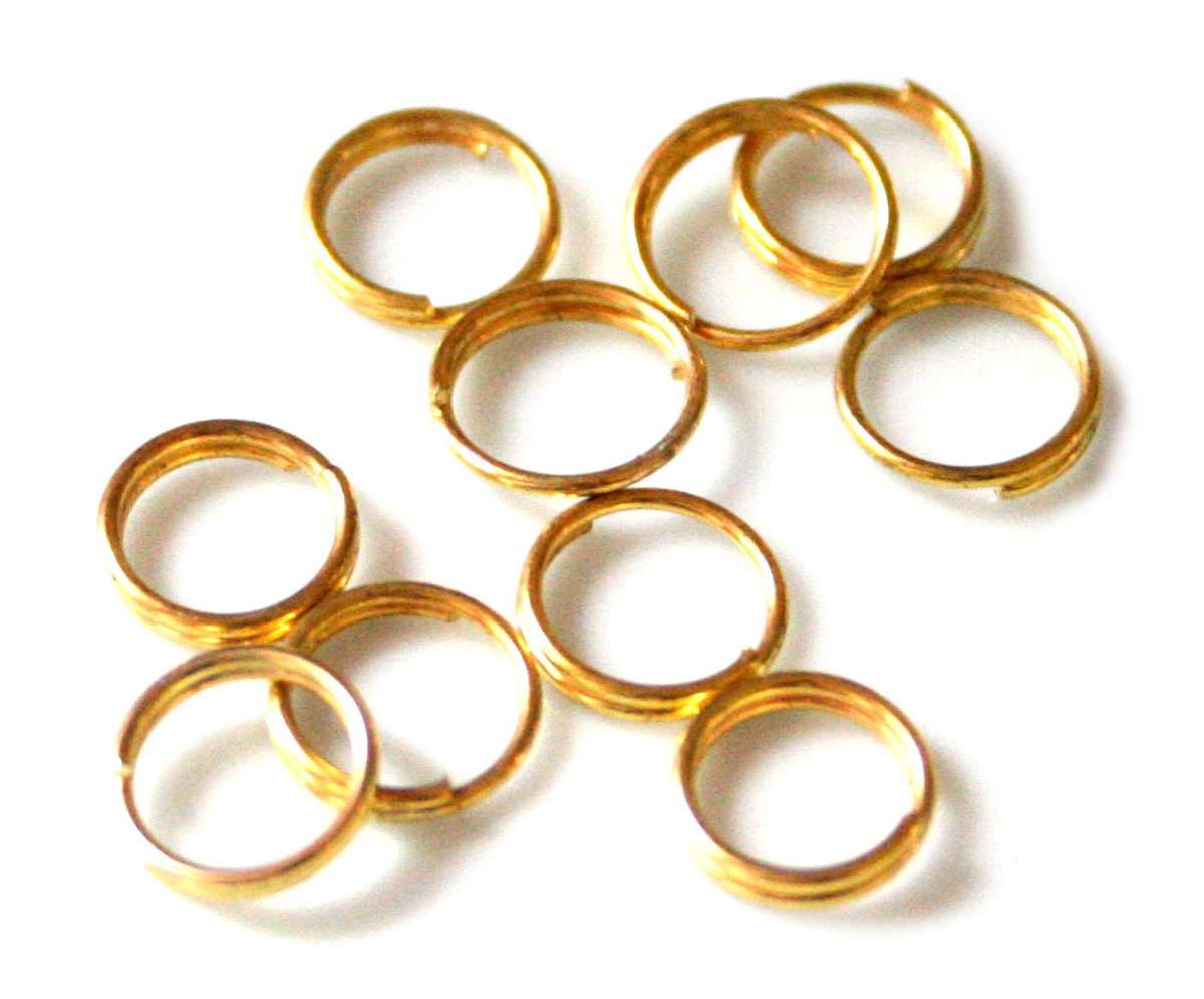 10x Splitrings gold color, 7.2mm