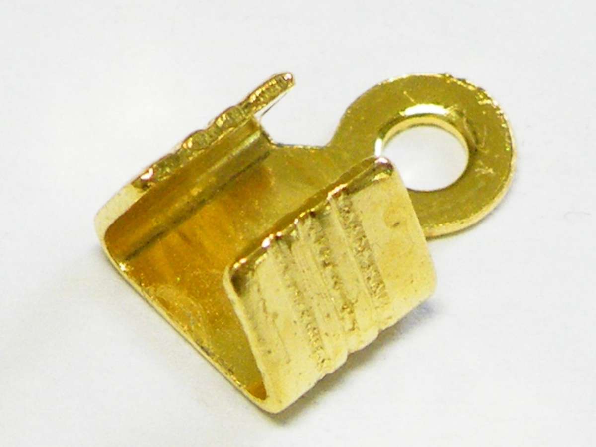 Packet of 10 cord ends gold color 7mm
