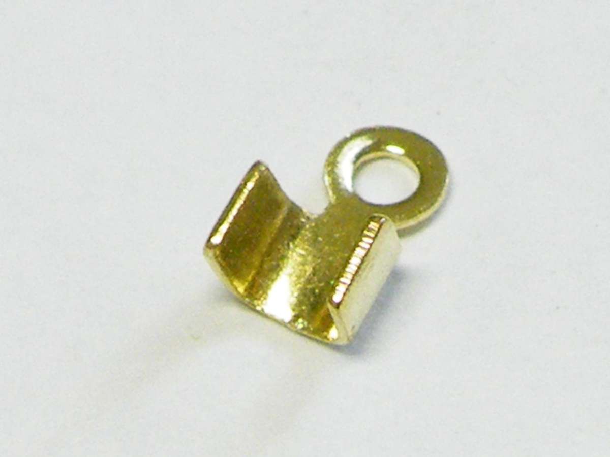 10 x End crimp for strings in silver color 6x4mm
