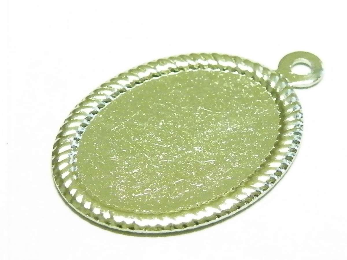 23x18mm silver nickel free bezel Oval tray - Silver Hills