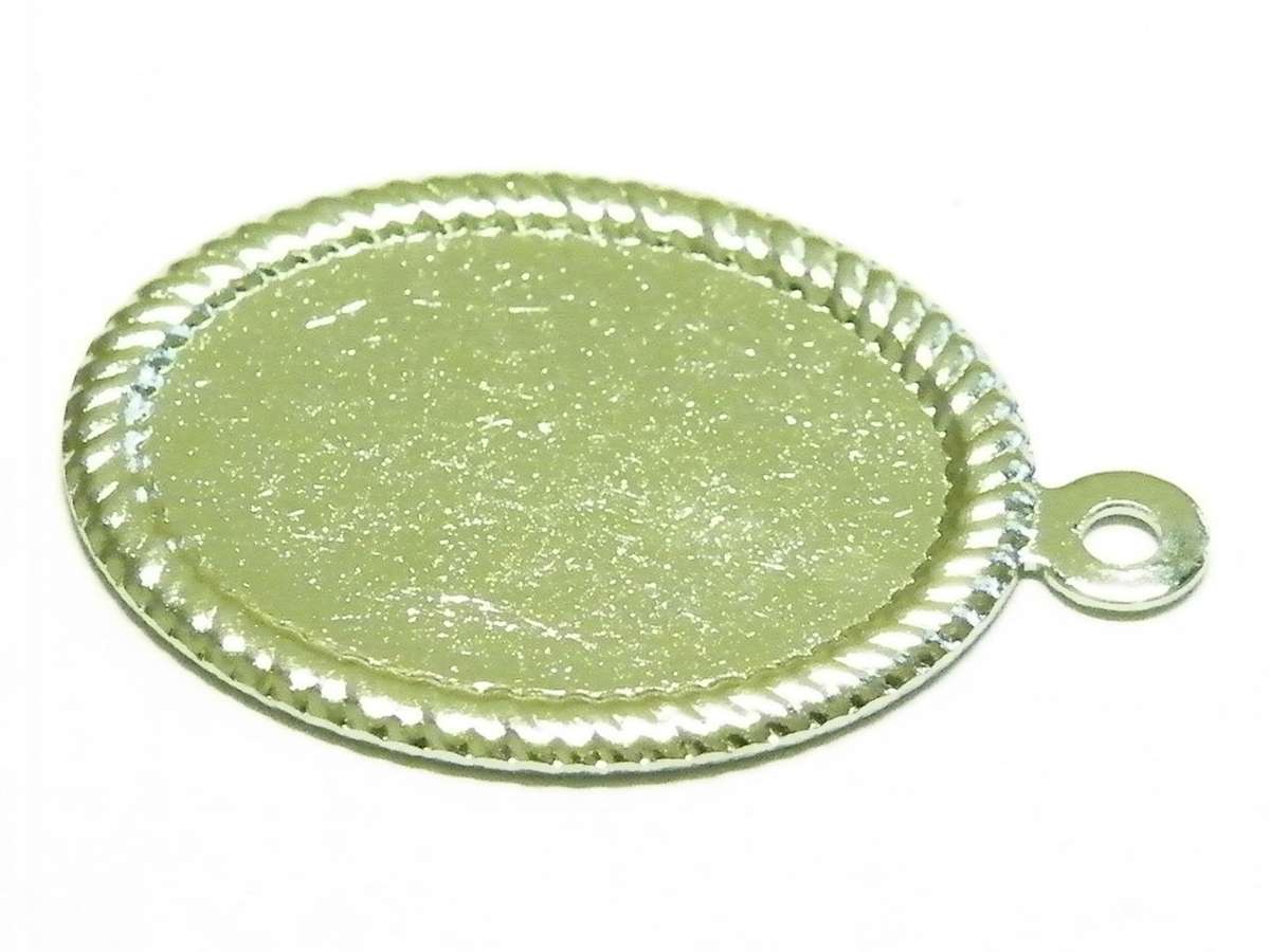 23x18mm silver nickel free bezel Oval tray - Silver Hills