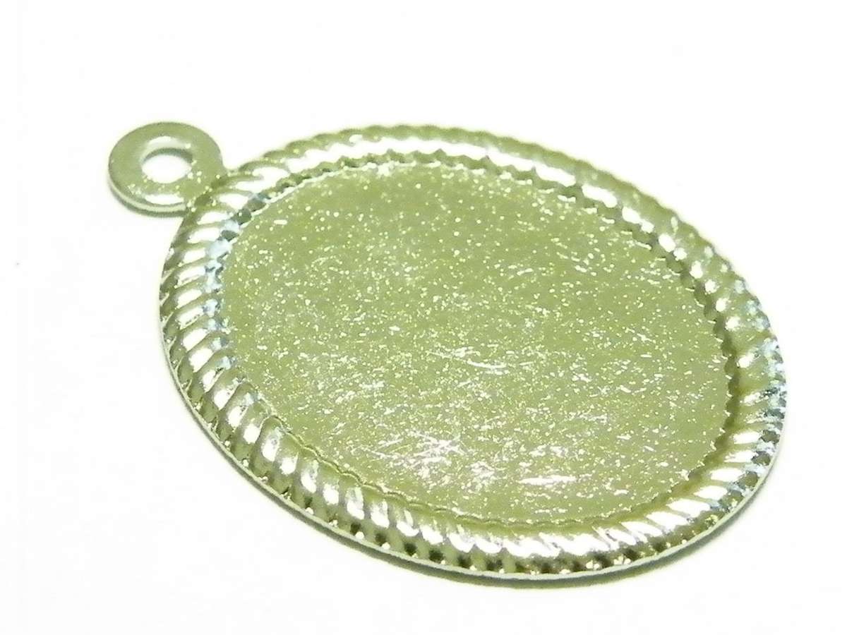 23x18mm silver nickel free bezel Oval tray - Silver Hills