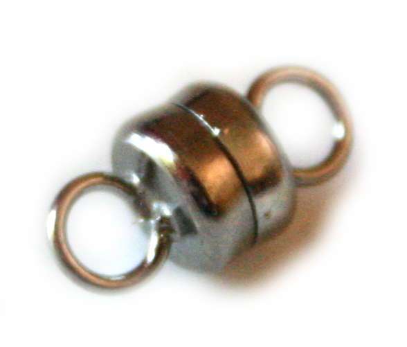 2x Magnetic clasp in gunmetal 6mm round