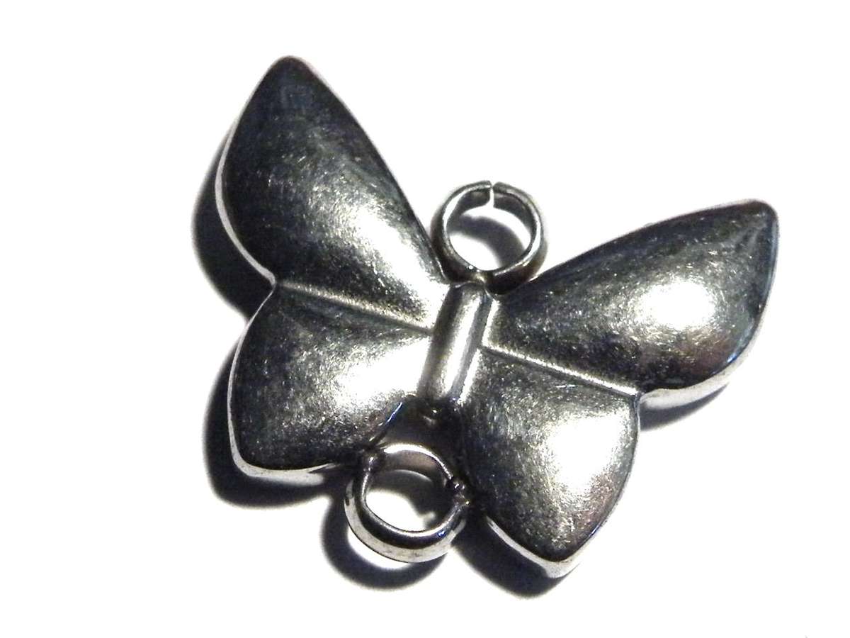 18mm Butterfly link in stainless steel - Silver Hills