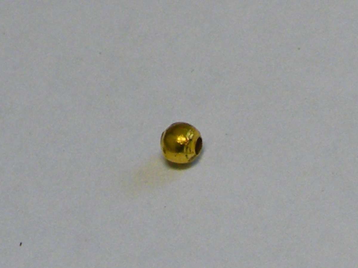 150x Gold 2mm Metal Bead with 1mm hole
