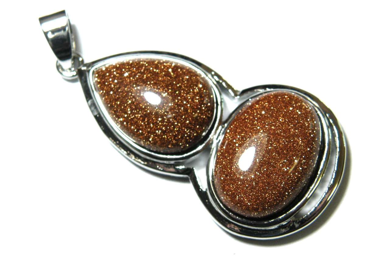 Assorted Duo Gemstone Pendants 50-70mm inc bail - Silver Hills 0.01kg