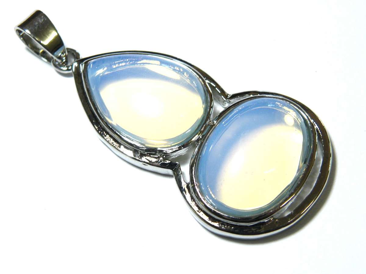 Assorted Duo Gemstone Pendants 50-70mm inc bail - Silver Hills 0.01kg