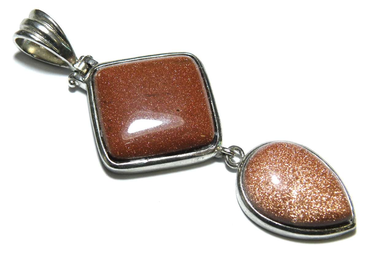 Assorted Duo Gemstone Pendants 50-70mm inc bail - Silver Hills 0.01kg