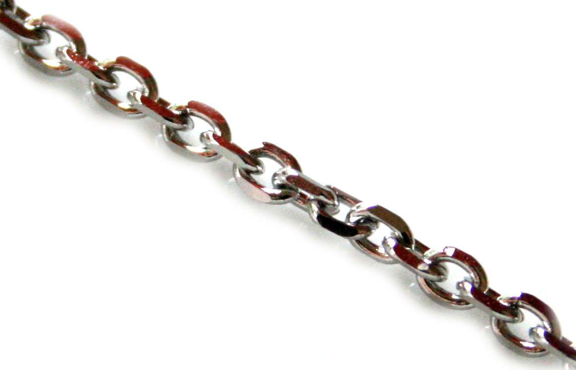Base metal chain, oval, 3x4mm, 1 meter