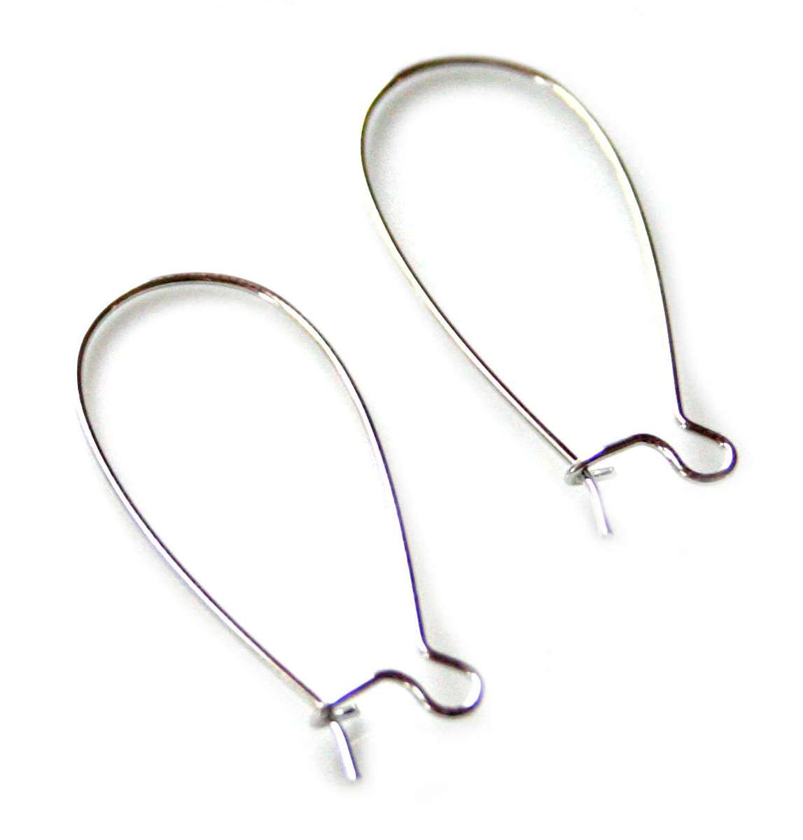 Ear hooks pair in stainless steel, 33mm