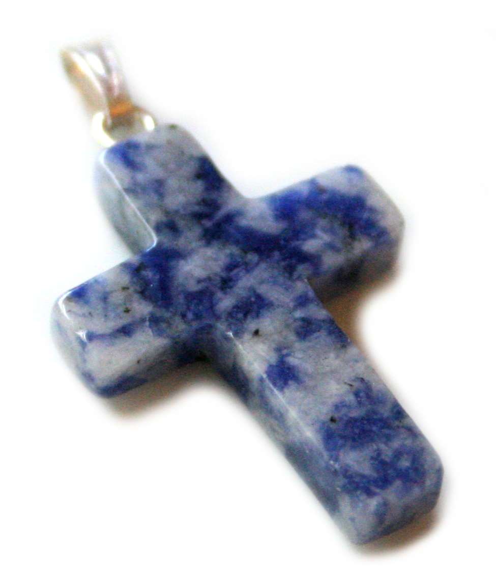 Sodalite cross pendant 32mm