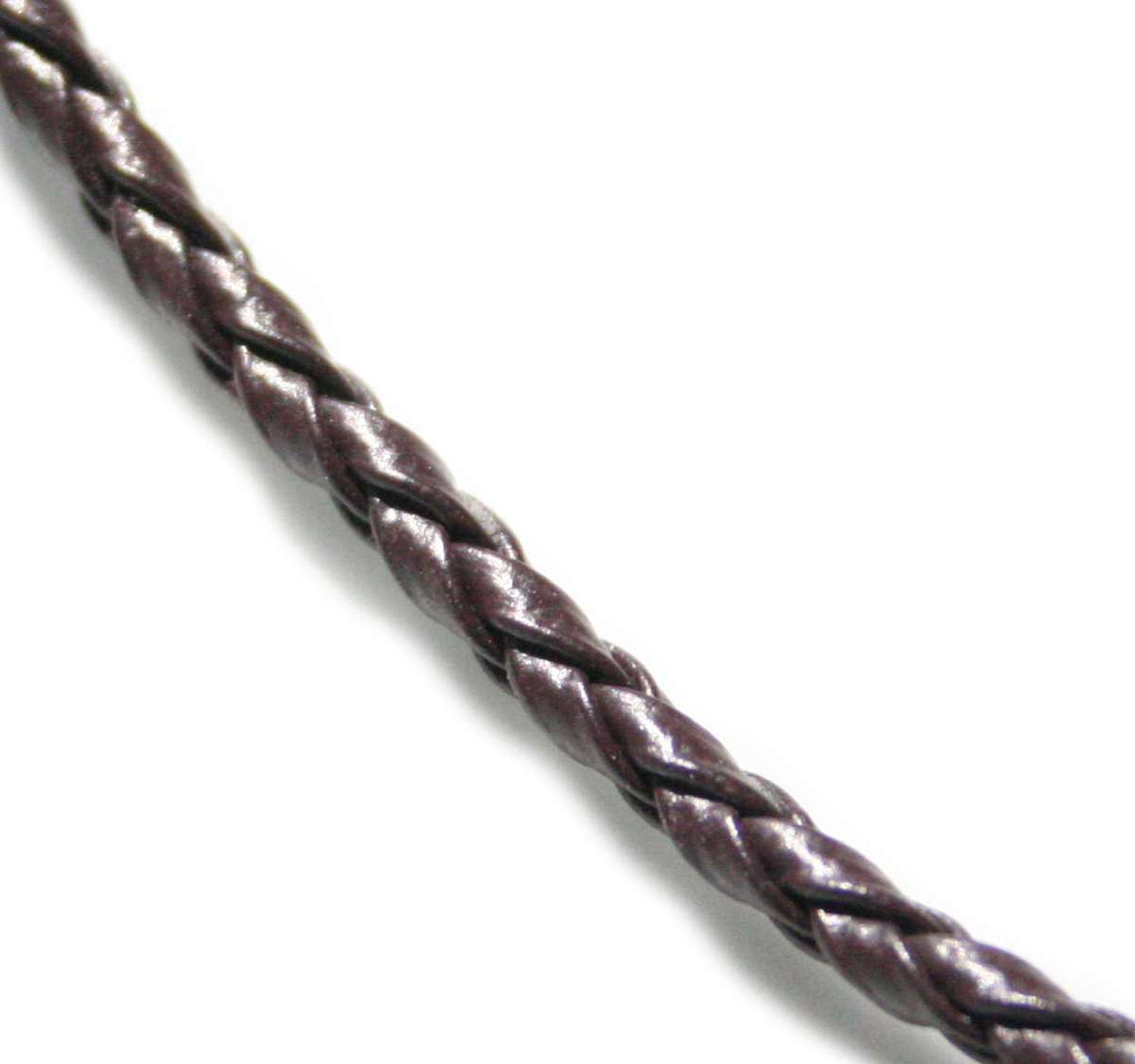 Brown woven faux leather string w clasp, 50cm - Silver Hills