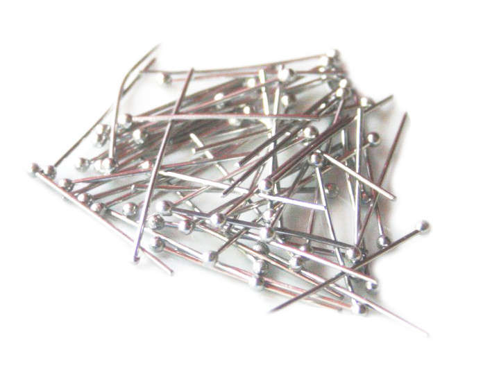 10 x Stainless Steel head pins,round head 0.7x25mm