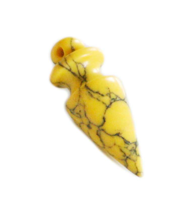 Yellow howlite point pendant, 28mm