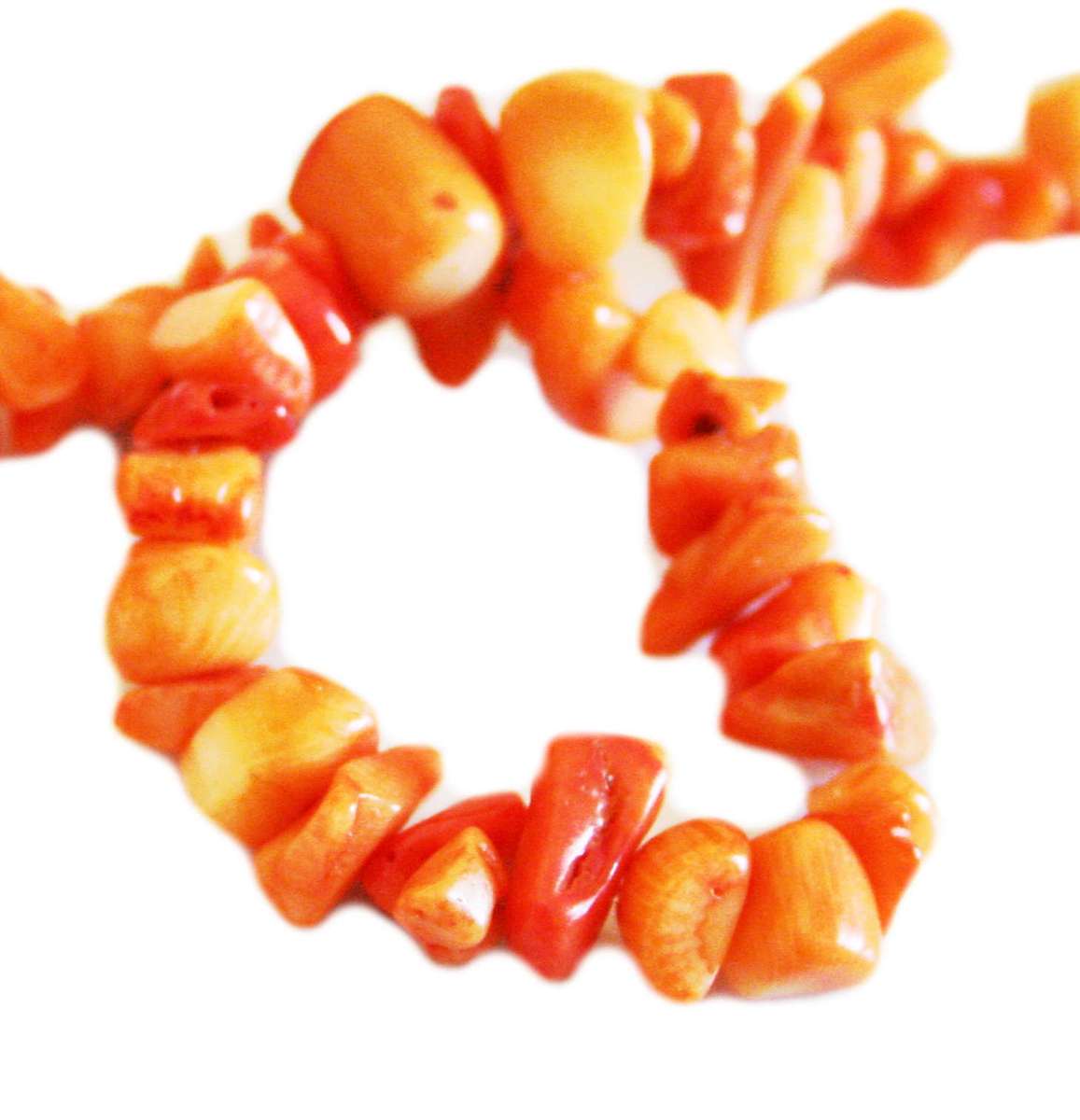 Orange coral chip string, 6-10mm, 80cm - Silver Hills 0.03kg