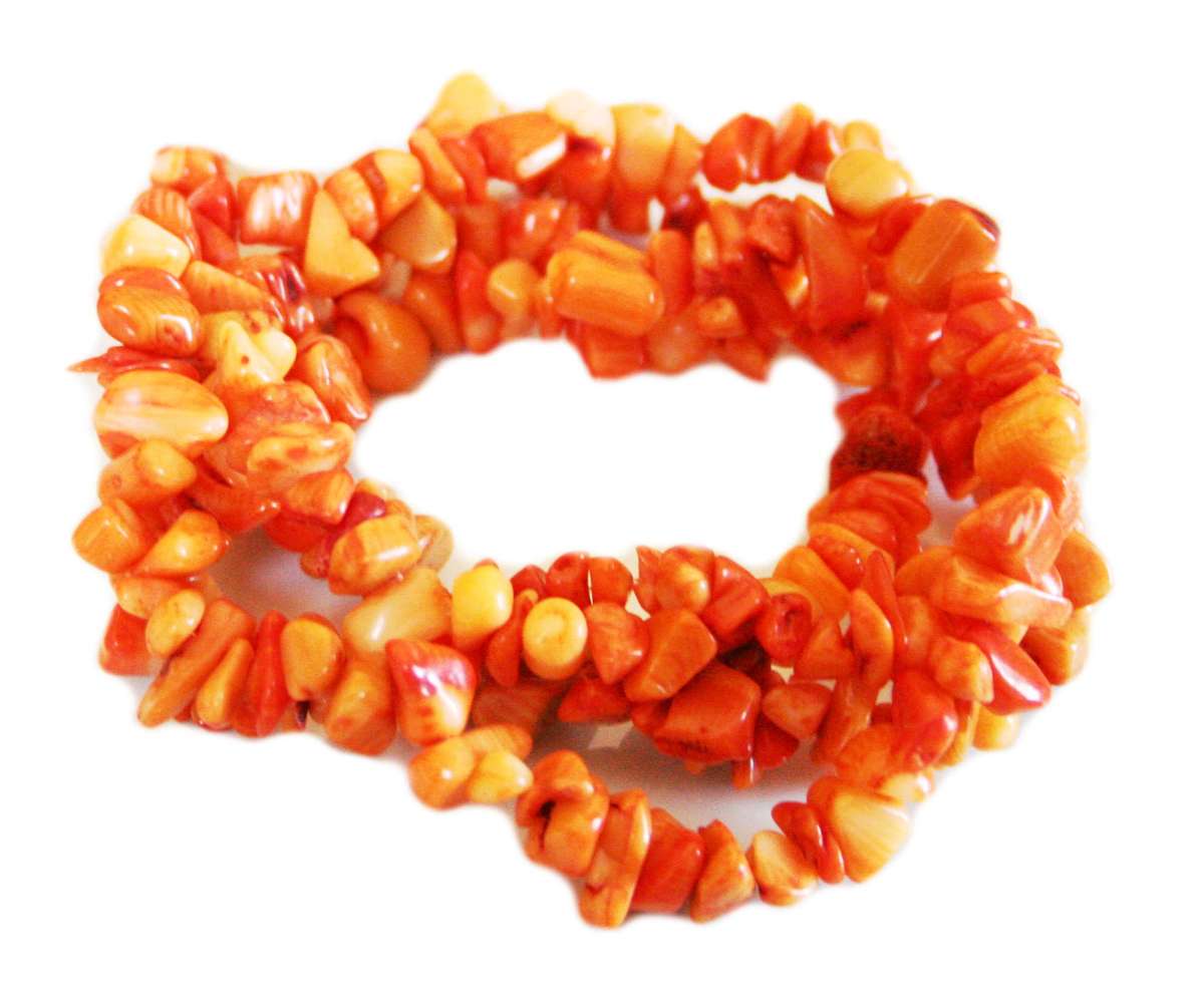 Orange coral chip string, 6-10mm, 80cm - Silver Hills 0.03kg