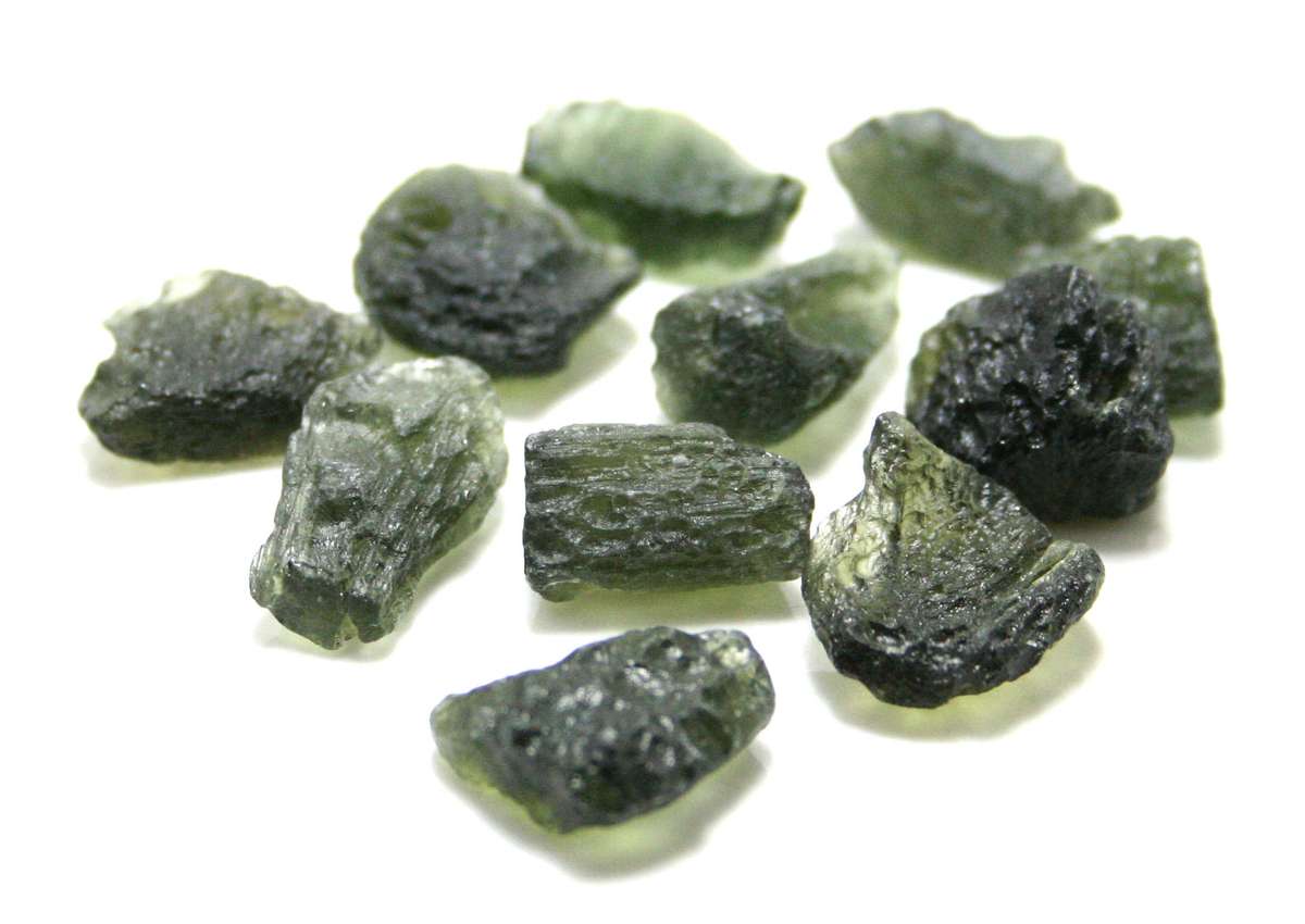 Rough Moldavite specimen, 13-20mm - Silver Hills 0.01kg