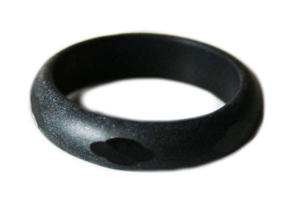 Black agate ring, matte w facets, 6mm, assorted sizes - Silver Hills