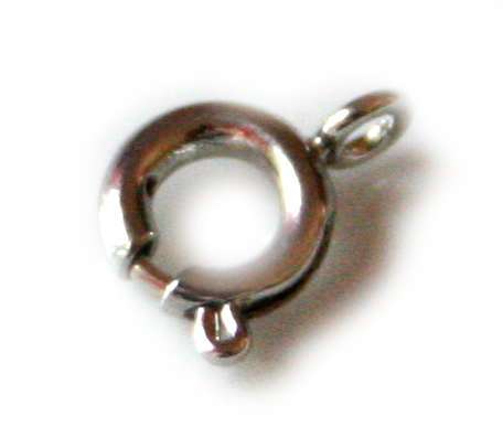 10 x Round spring clasp, 6mm, nickel free
