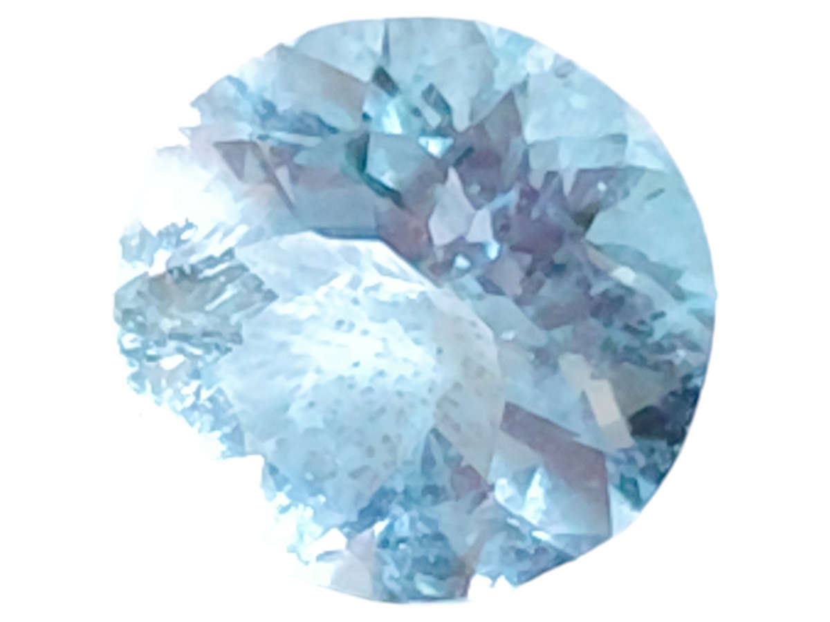 Aquamarine, round cut, 1.35ct, 8mm