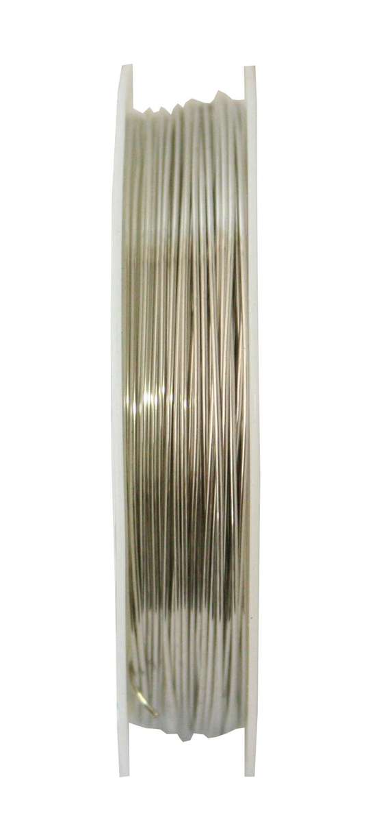 Beading wire spindle, silver, 0.3mm