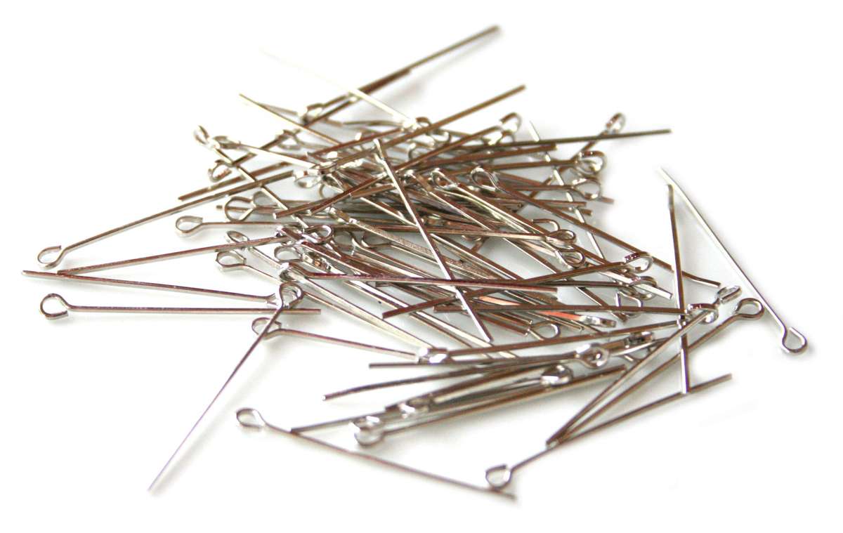 50x Stainless Steel eye pins, 0.7x25mm
