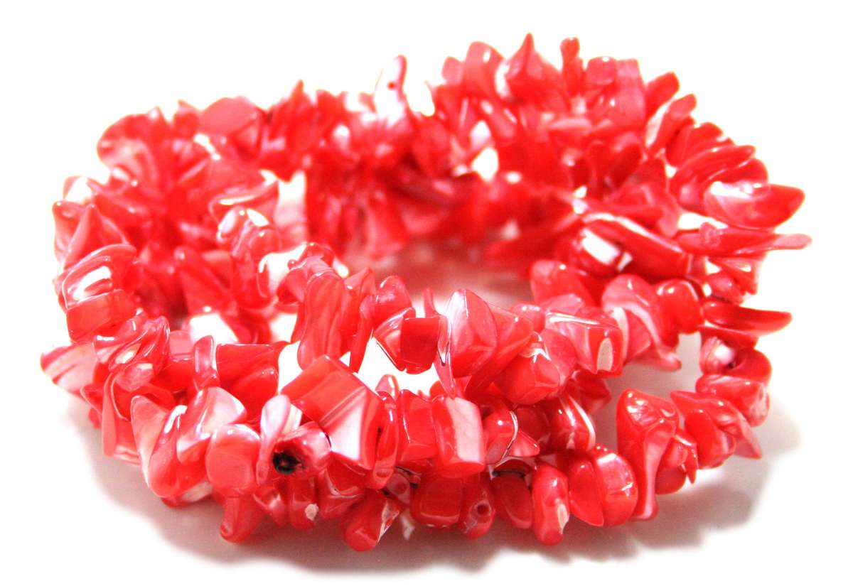 Salmon shell chip string, 8-10mm, 80cm - Silver Hills 0.10kg