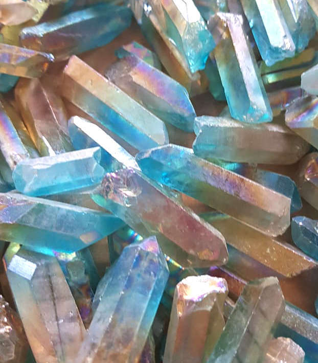 Seagreen Aura Quartz Crystals, 2-5cm - Silver Hills 0.05kg