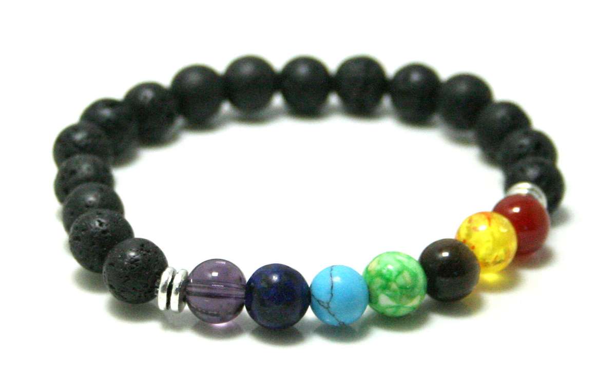 Lava chakra bracelet, stretchcord
