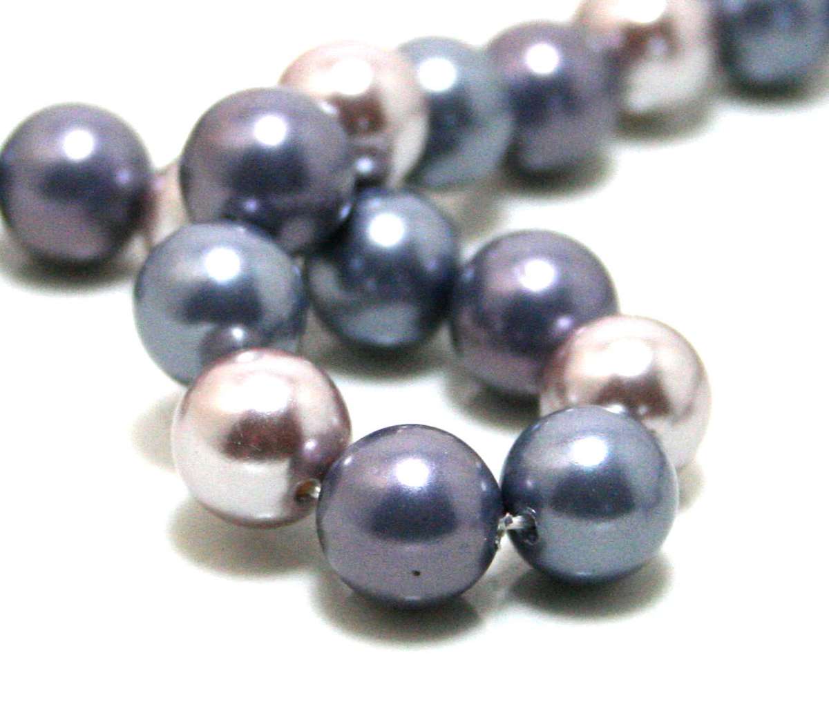 Shell pearl string, powder almond, mauve, gray, 10mm, 40cm - Silver Hills 0.04kg