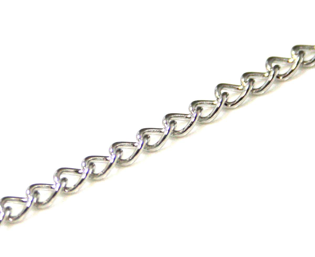 Stainless steel chain, 4x5mm, 1 meter - Silver Hills