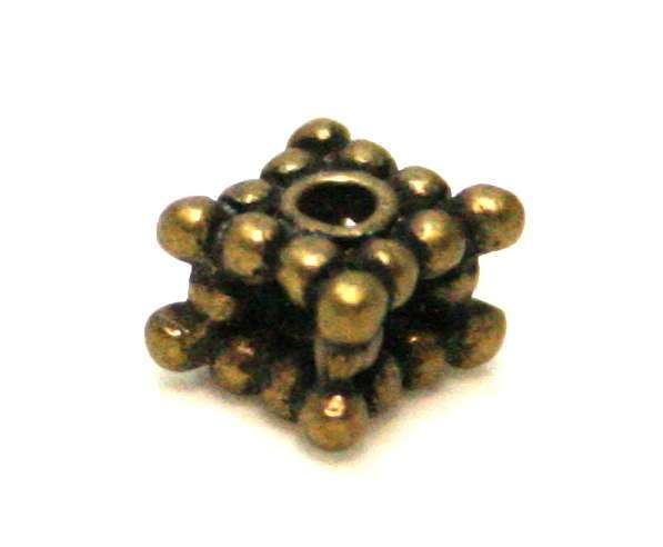 10 x Square double spacer, bronze, 6mm