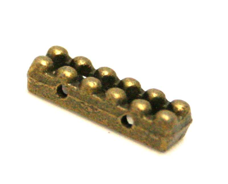 10 x Spacer, 2 row, bronze, 5x19mm