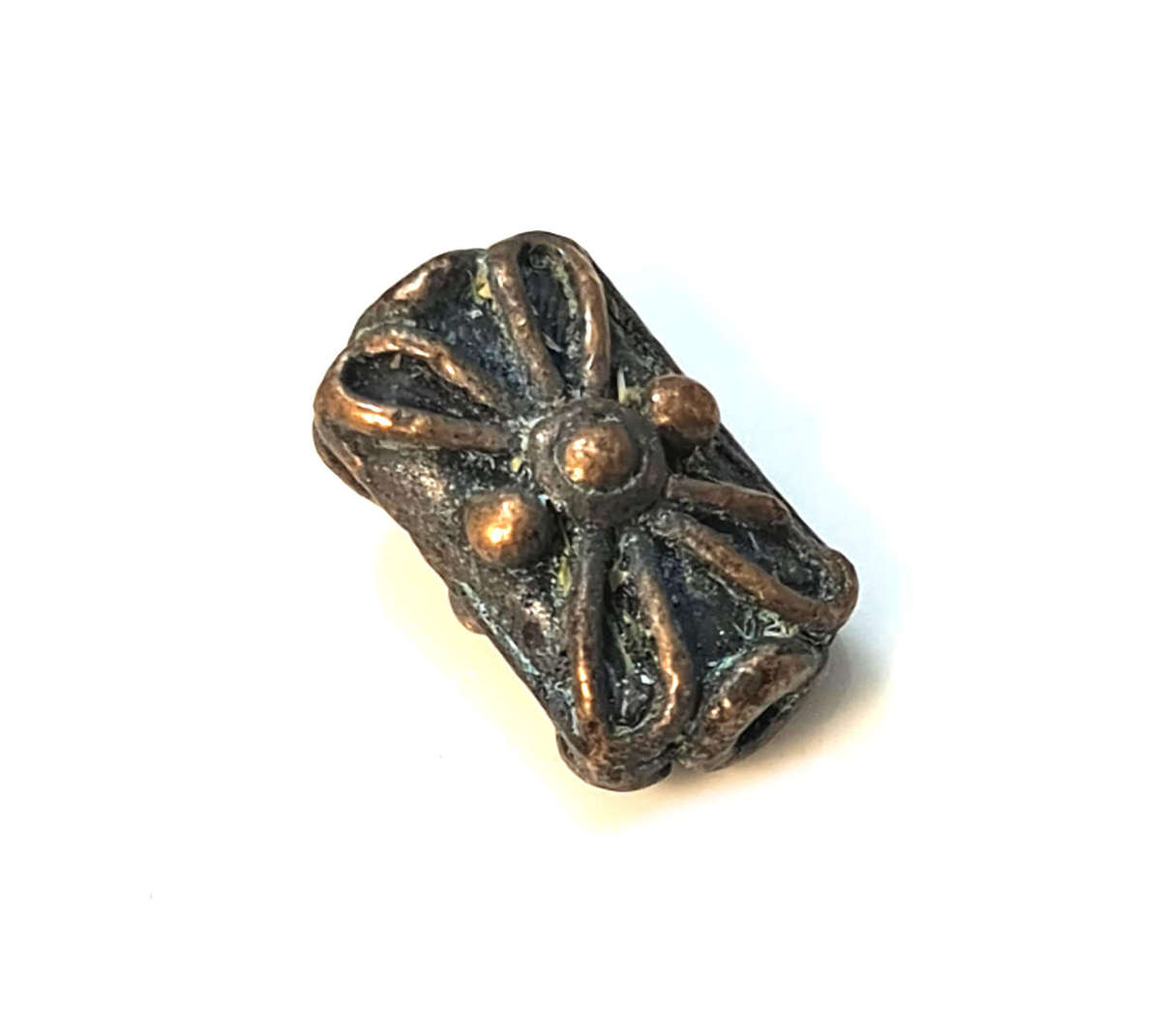 4 x Modern bead, copper, 9x15mm