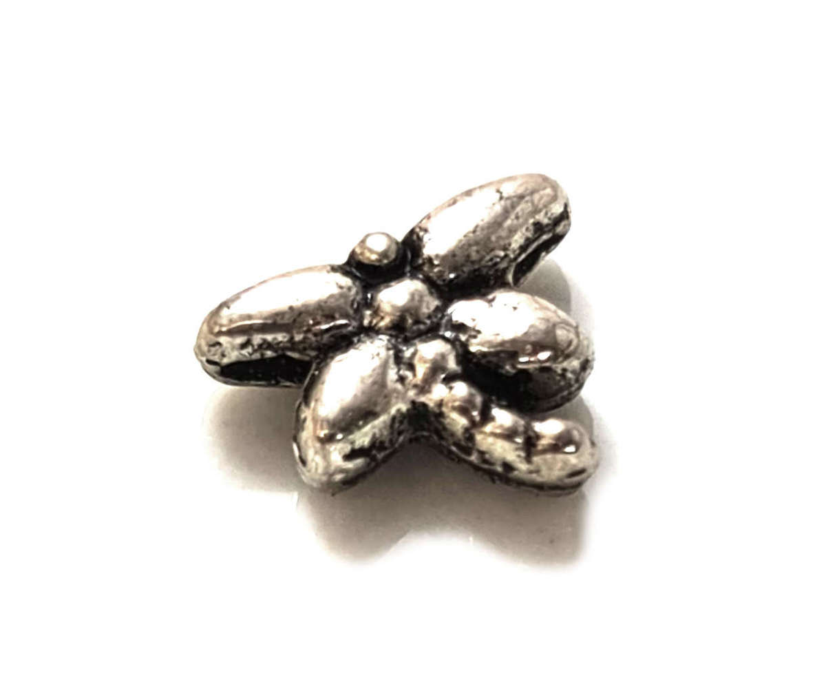 20 x Dragonfly bead, silver, 7x9mm
