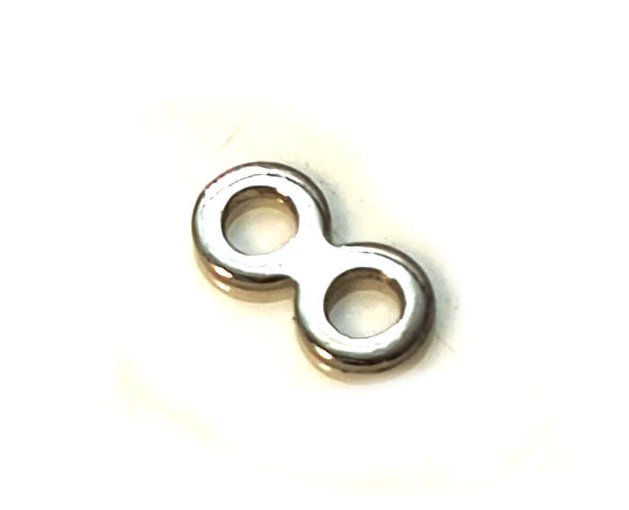 25 x spacer, silver, 2-hole, 3x6mm