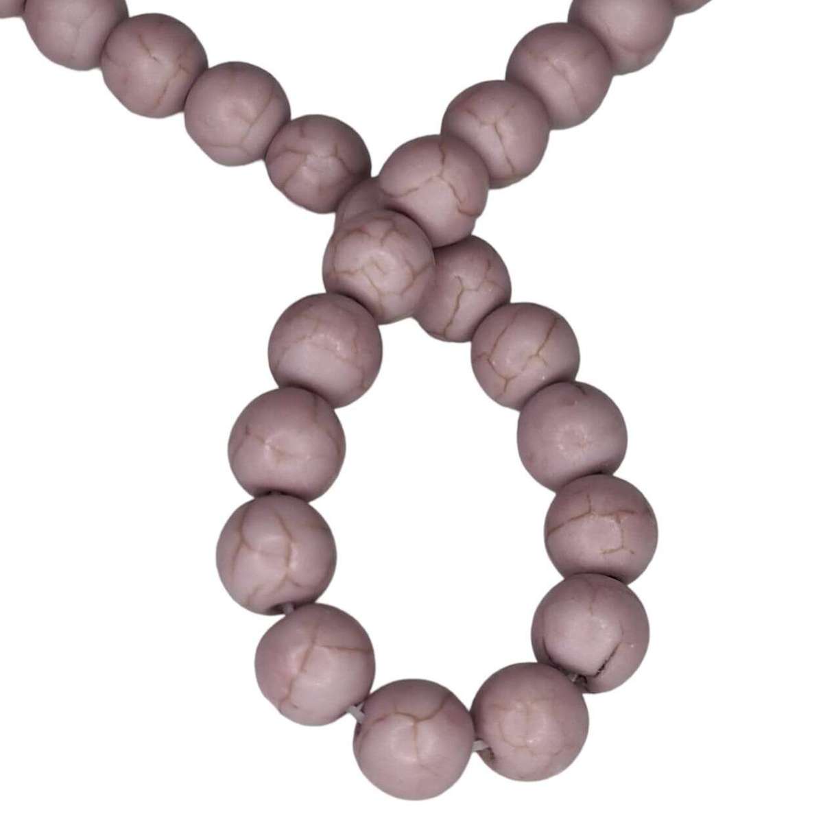 Colored Howlite bead string, lavender, round, 8mm, 40cm