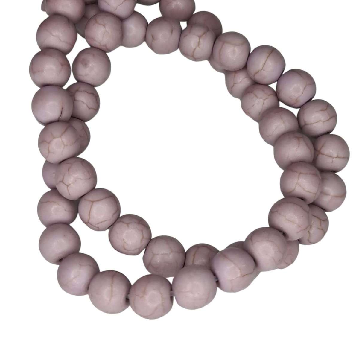 Colored Howlite bead string, lavender, round, 8mm, 40cm