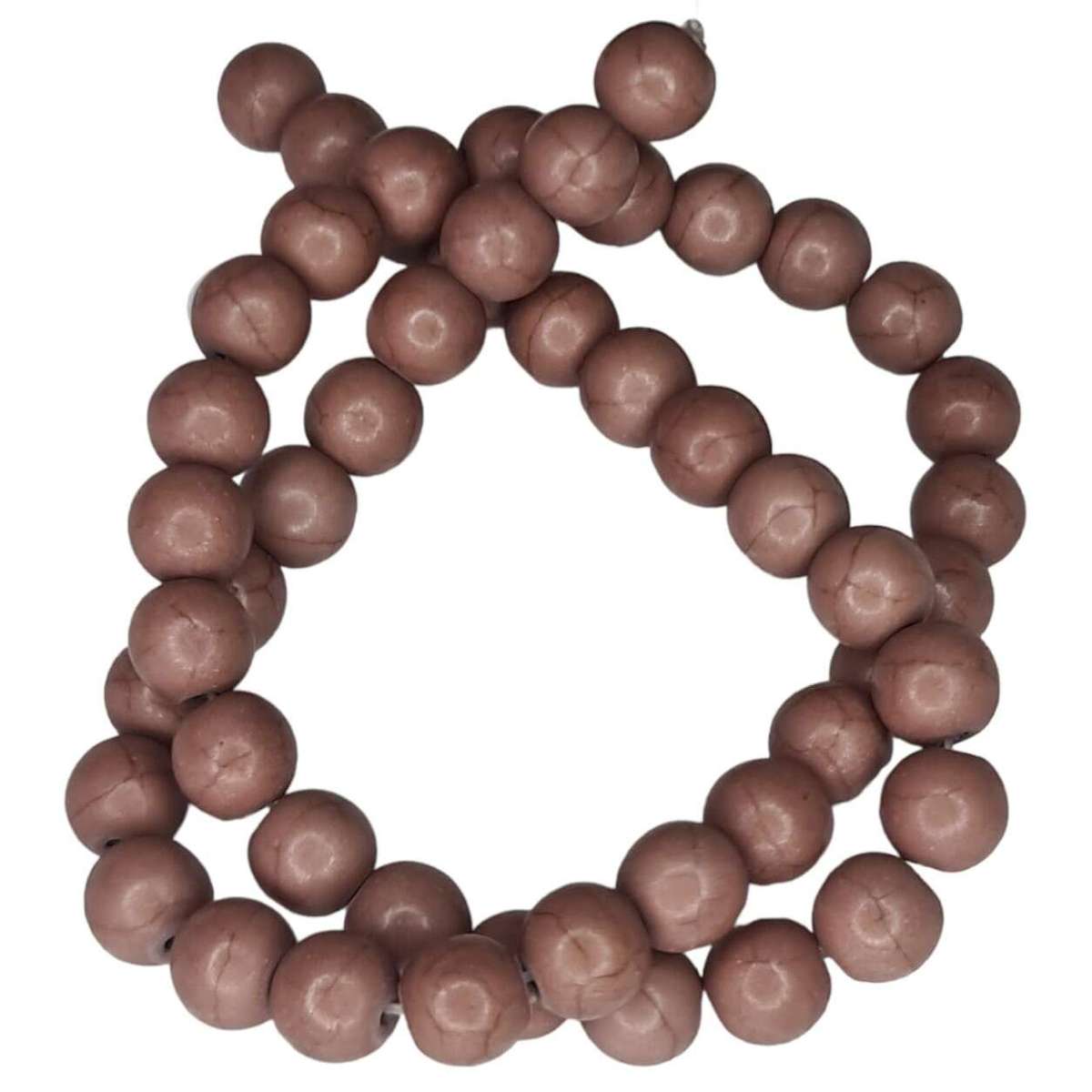 Colored Howlite bead string, mauve, round, 8mm, 40cm