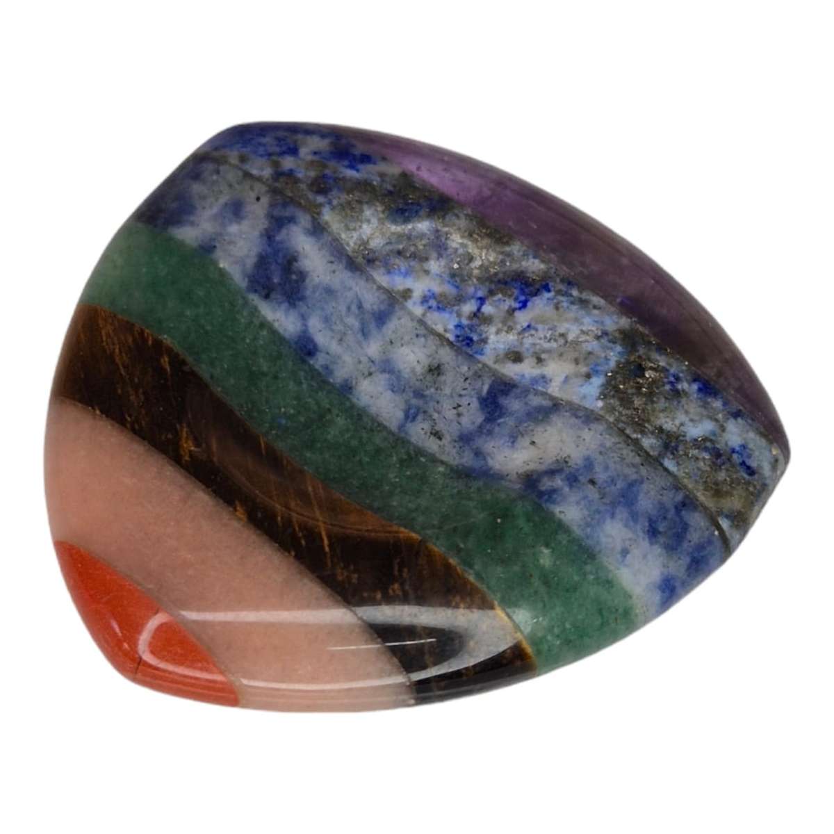 Chakra gemstone worry / thumb stone, 40mm