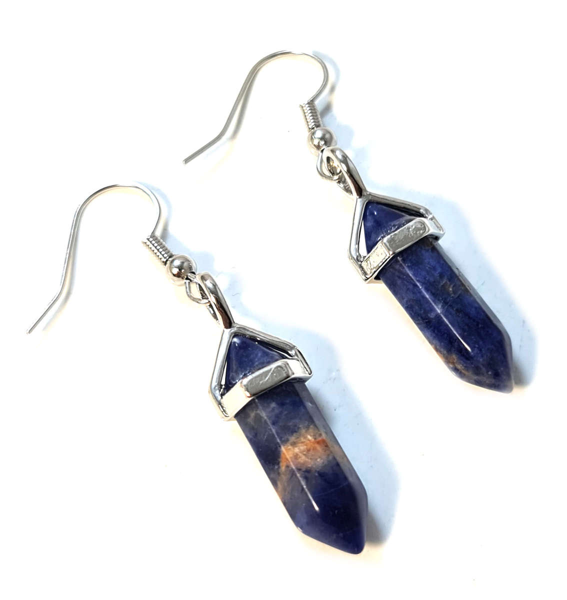 Sodalite point earrings, 45mm